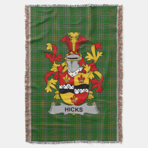 Irish Hicks Coat of Arms Familienwappen Irland Decke