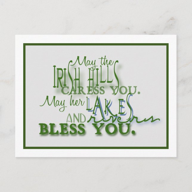 Irish Hills Blessing Postkarte (Vorderseite)
