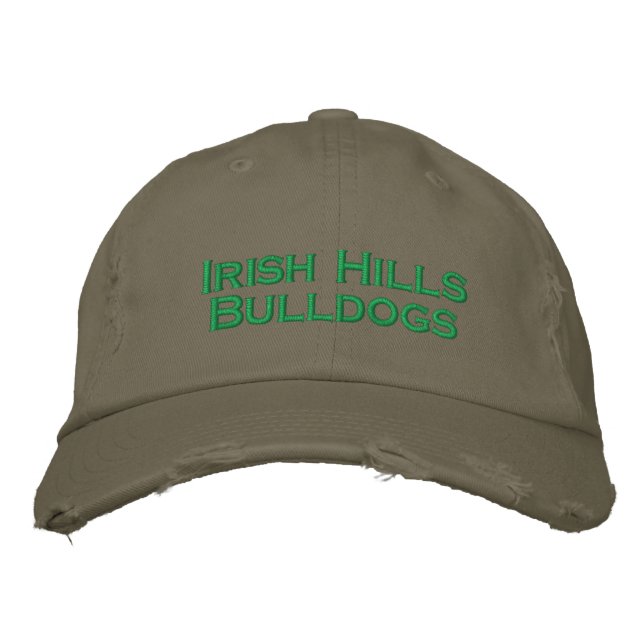Irish Hills Bulldog Hat Bestickte Baseballkappe (Vorderseite)