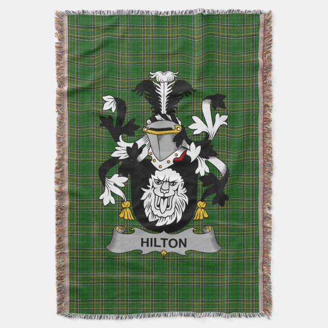 Irish Hilton Coat of Arms Familienwappen Irland Decke (Vorderseite Vertikal)