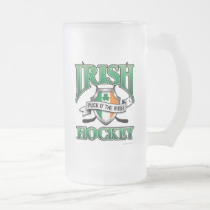 Irish Hockey Frosted Glass Beer Mug Mattglas Bierglas
