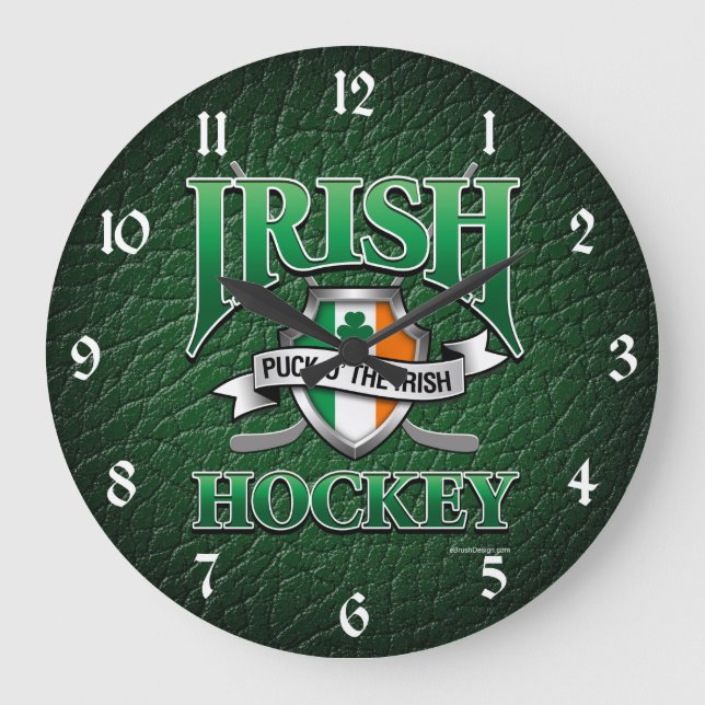 Irish Hockey Große Wanduhr (Vorderseite)