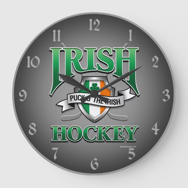 Irish Hockey Large Clock Große Wanduhr (Vorderseite)