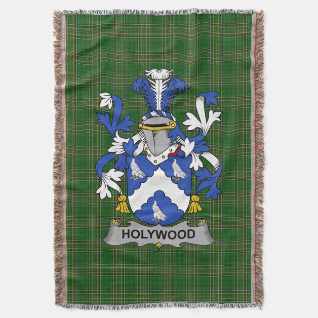 Irish Holywood Coat of Arms Familienwappen Irland Decke (Vorderseite Vertikal)