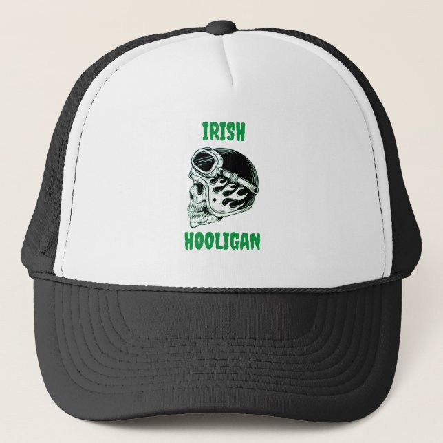 Irish Hooligan Biker Ball Cap Truckerkappe (Vorderseite)