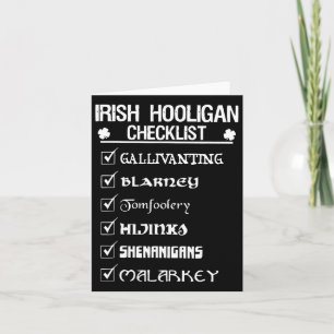 Irish Hooligan Checklist Shenanigan Malarkey St Pa Karte