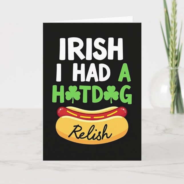 Irish Hotdog St Patricks Day Card Karte (Vorderseite)