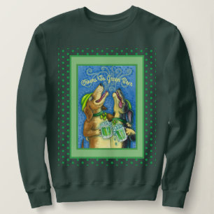 IRISH HOUND HUNGS, ST. PATRICK'S DAY GREEN BIER SWEATSHIRT