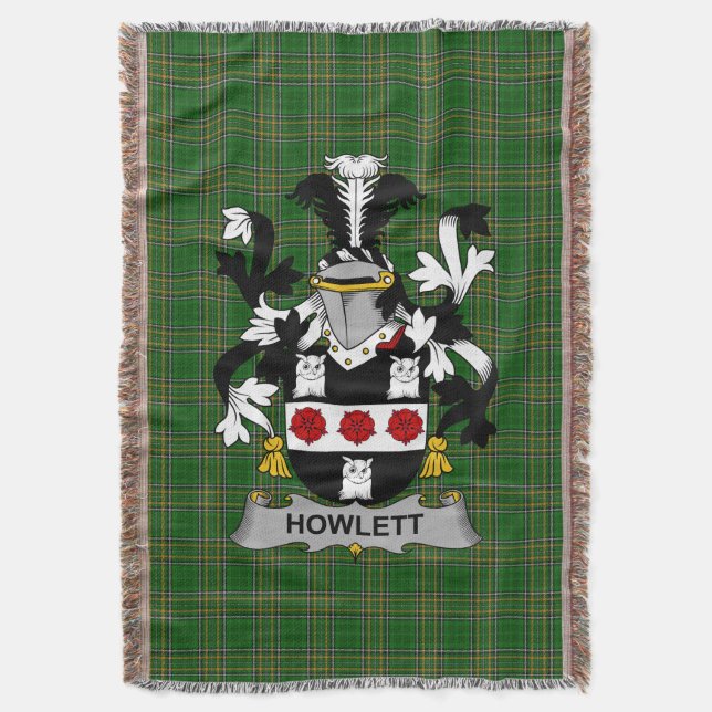 Irish Howlett oder Hewlett Coat of Arms Family Cre Decke (Vorderseite Vertikal)