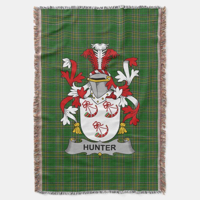 Irish Hunter Coat of Arms Familienwappen Irland Decke (Vorderseite Vertikal)