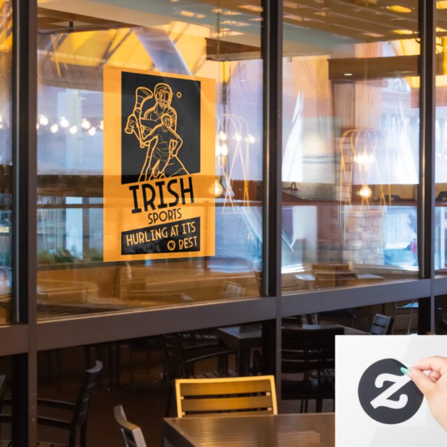 Irish Hurling Sport Fensteraufkleber (Restaurantfenster)