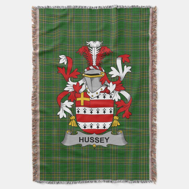Irish Hussey oder O_Hosey Coat of Arms Familienwap Decke (Vorderseite Vertikal)