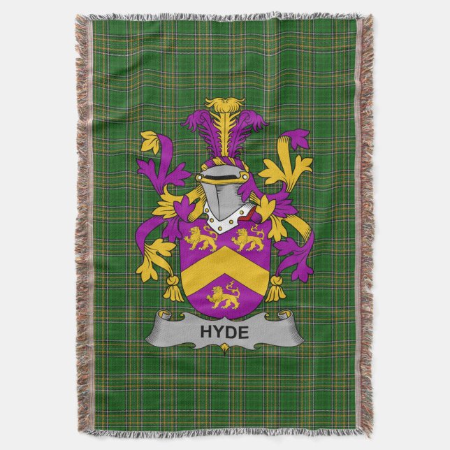 Irish Hyde Coat of Arms Familienwappen Irland Decke (Vorderseite Vertikal)