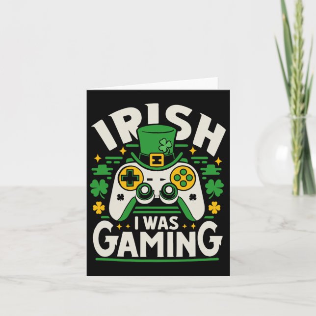 Irish I Game Funny St Patricks Day Video Game Karte (Vorderseite)