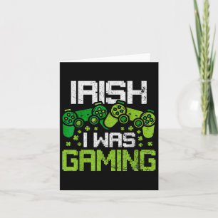 Irish I Gaming Funny St Patricks Day Gamer Boy Karte