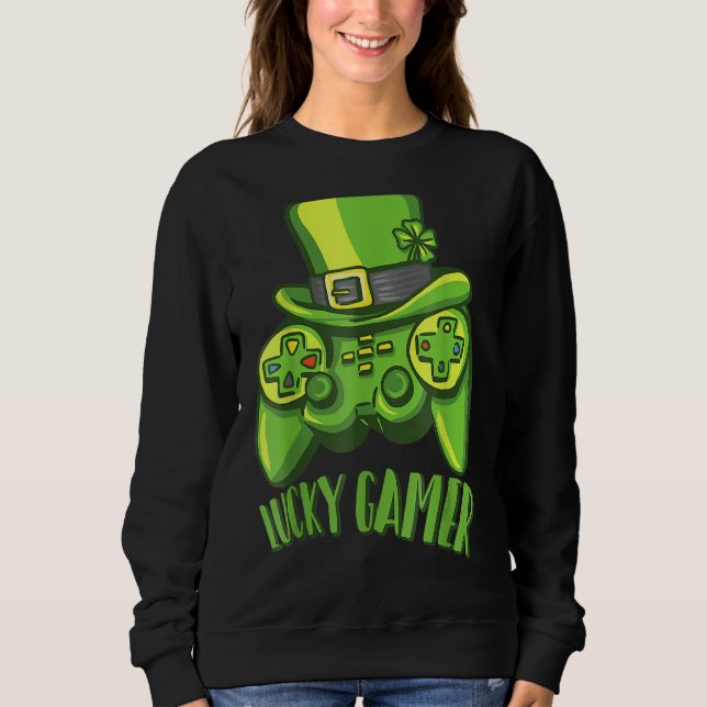 Irish I Gaming Funny St Patrick's Day Video Game Sweatshirt (Vorderseite)