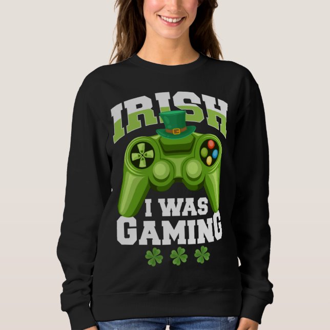 Irish I Was Gaming saint patricks day mens boys Sweatshirt (Vorderseite)
