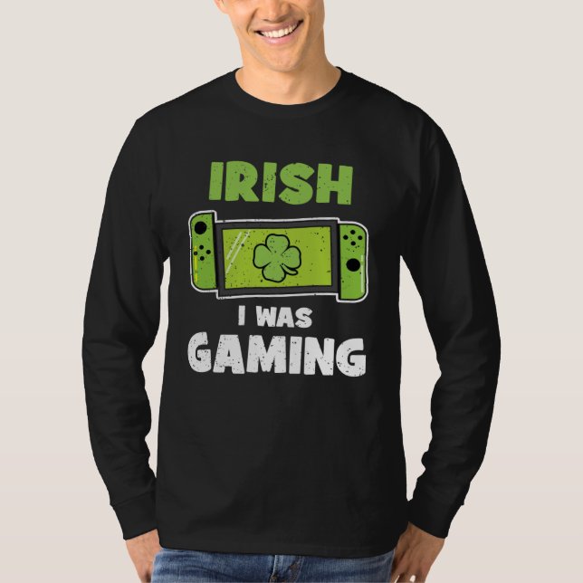 Irish I was Gaming Video Gamers Kids St Patricks D T-Shirt (Vorderseite)
