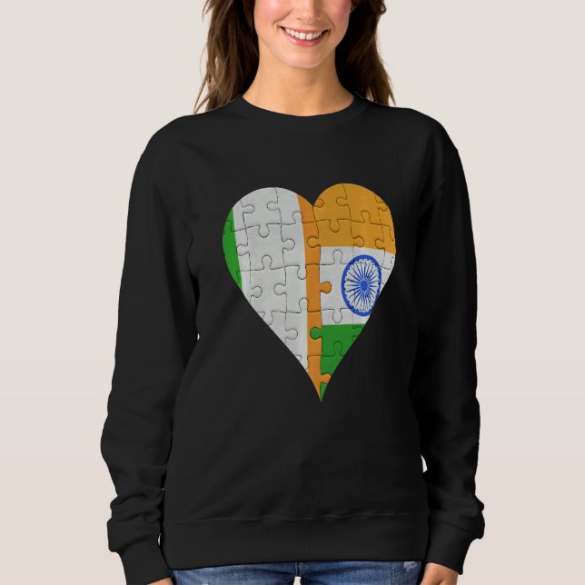 Irish Indian Flag Heart Sweatshirt (Vorderseite)