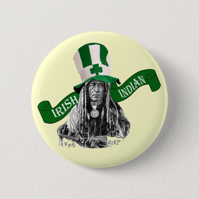 Irish Indian St Patrick's Day Button (Vorderseite)