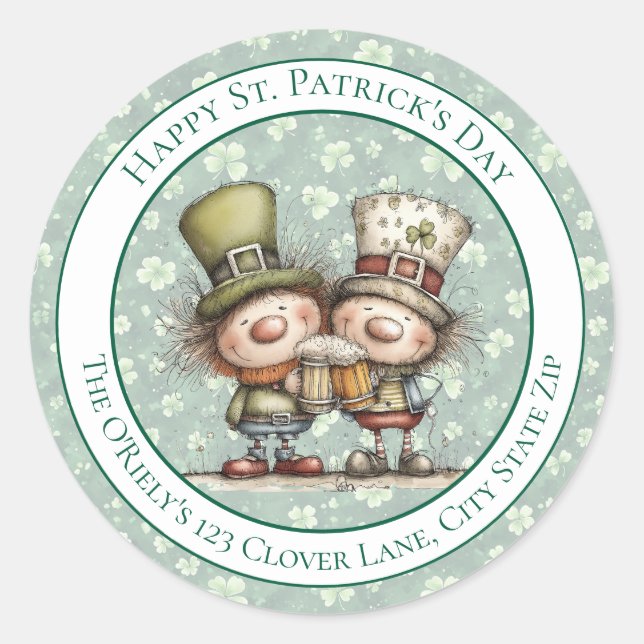 Irish‑Inspired St. Patrick’s Day Envelope Seal Runder Aufkleber (Vorderseite)