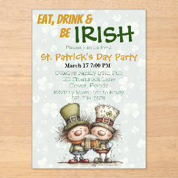Irish‑Inspired St. Patrick’s Day Party Acryleinladungen