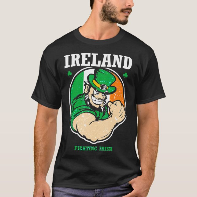 Irish Ireland Fighting Flag St. Patricks Day T-Shirt (Vorderseite)