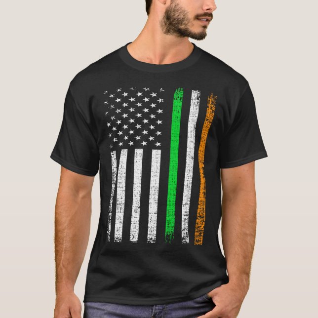 Irish Ireland Flag Patriotic American Flag St Patr T-Shirt (Vorderseite)