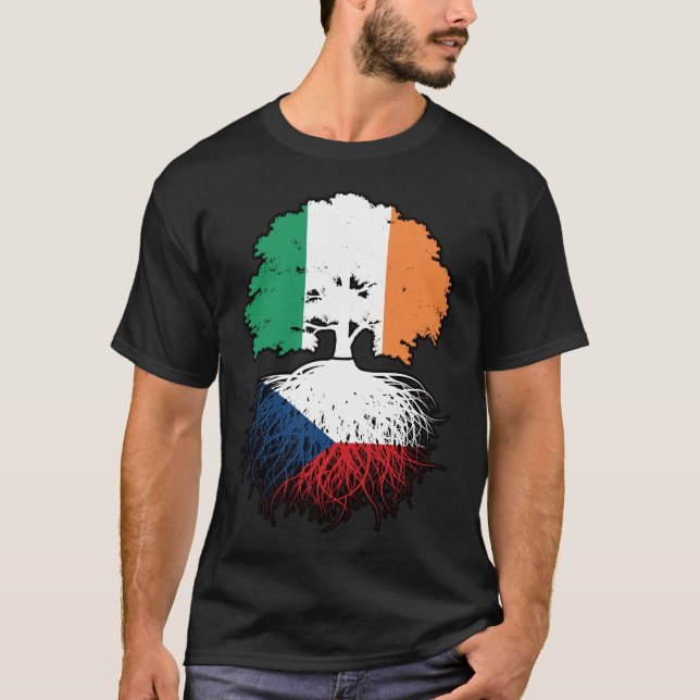 Irish Ireland Tree Roots Flag T-Shirt (Vorderseite)