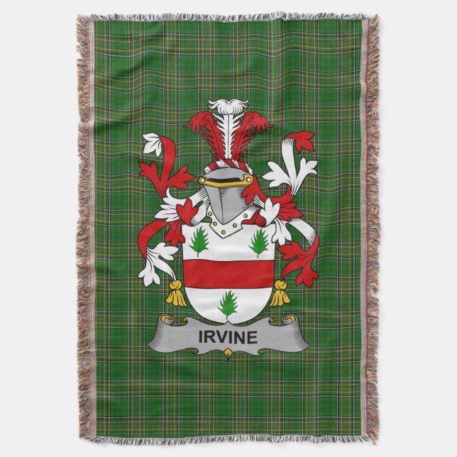 Irish Irvine Coat of Arms Familienwappen Irland Decke (Vorderseite Vertikal)