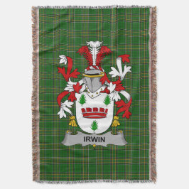 Irish Irwin Coat of Arms Familienwappen Irland Decke