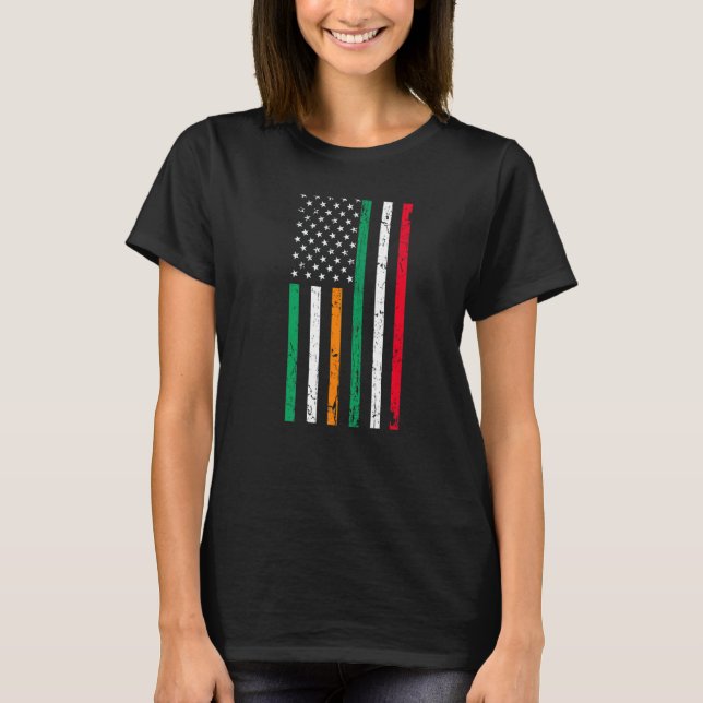 Irish Italian American Flag Ireland Italy USA Prid T-Shirt (Vorderseite)