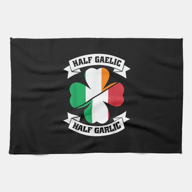 Irish Italian Half Gaelic Half Knolic Saint Patric Geschirrtuch (Horizontal)