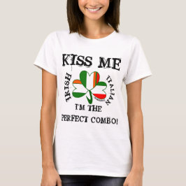 IRISH ITALIENISCHE Fahne SHIRT VNECK KISS ME! Mehr
