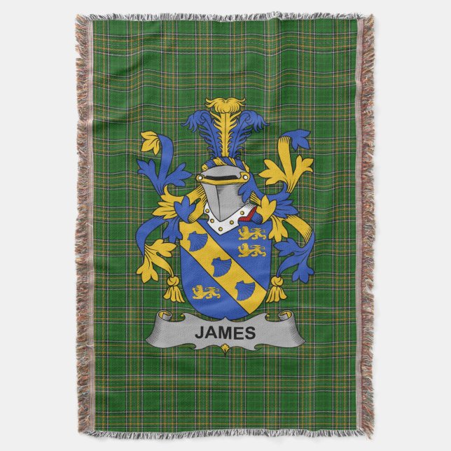 Irish James Coat of Arms Familienwappen Irland Decke (Vorderseite Vertikal)