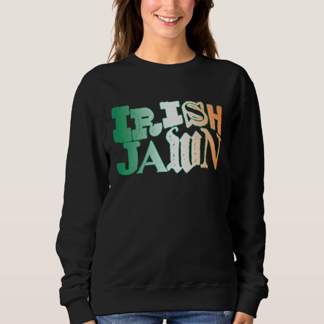 Irish Jawn Philly St Patrick s Day Wavy Irish Flag Sweatshirt (Vorderseite)
