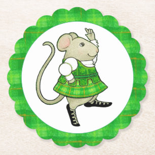 IRISH JIG MAUS Gekrauste runde Papierset II Untersetzer