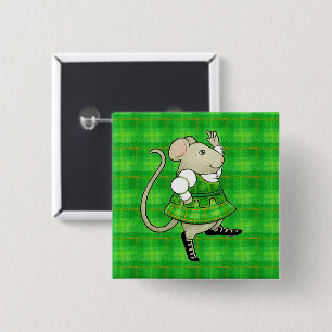 IRISH JIG MAUS Quadratischer Anstecker Button