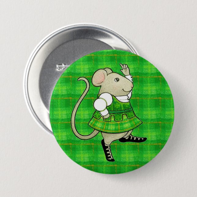 IRISH JIG MAUS Rundstift Button (Vorne & Hinten)