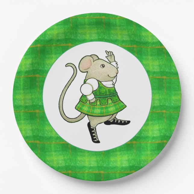 IRISH JIG MOUSE 9" Round Paper Teller (Vorderseite)