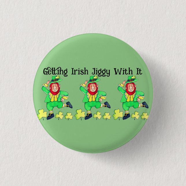 Irish Jiggy zum St. Patrick's Day Button (Vorderseite)