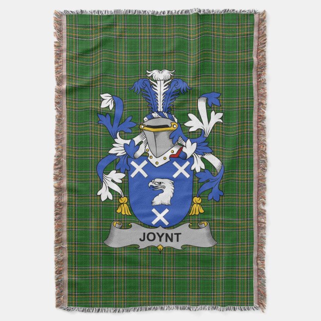 Irish Joynt Coat of Arms Familienwappen Irland Decke (Vorderseite Vertikal)