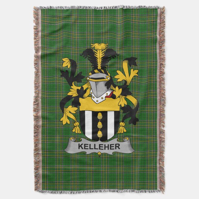 Irish Kelleher oder O_Kelleher Coat of Arms Family Decke (Vorderseite Vertikal)