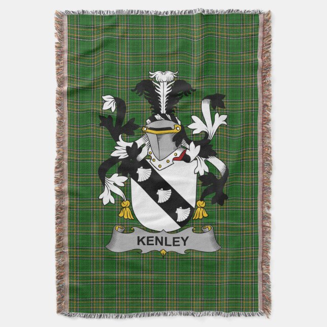 Irish Kenley Coat of Arms Familienwappen Irland Decke (Vorderseite Vertikal)