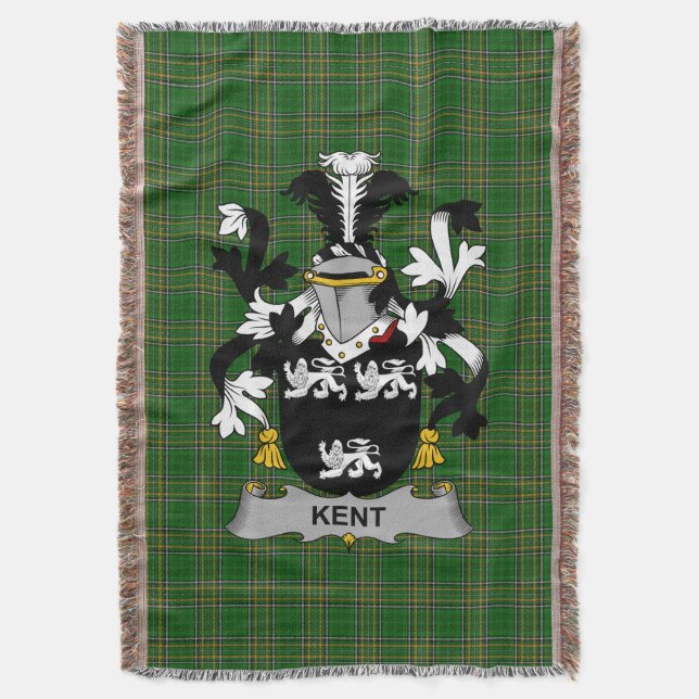 Irish Kent Coat of Arms Familienwappen Irland Decke (Vorderseite Vertikal)