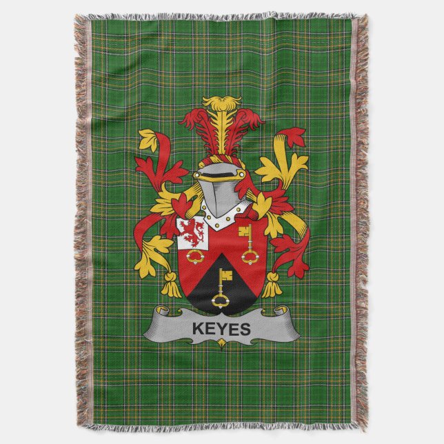 Irish Keyes Coat of Arms Familienwappen Irland Decke (Vorderseite Vertikal)