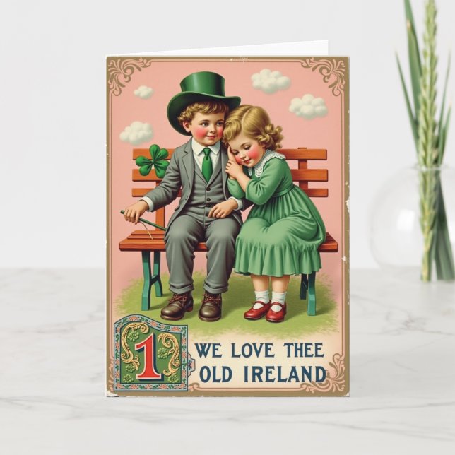 Irish Kids Vintage Theme Card Karte (Vorderseite)