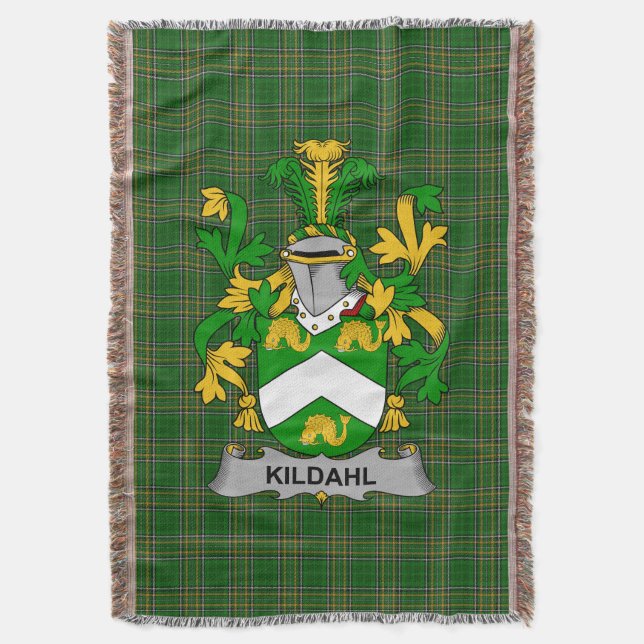 Irish Kildahl Coat of Arms Familienwappen Irland Decke (Vorderseite Vertikal)