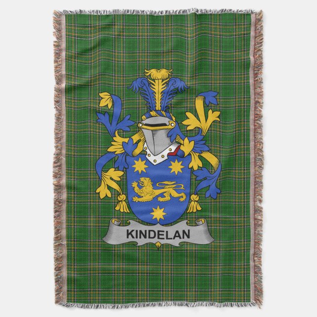 Irish Kindelan oder O_Kindelan Coat of Arms Family Decke (Vorderseite Vertikal)