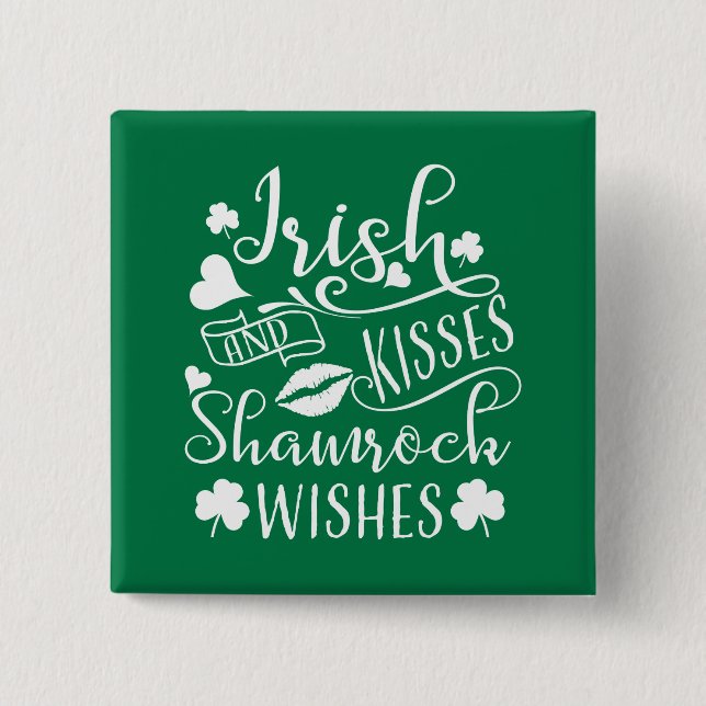 Irish Kisses and Kleeblatt Wish Button (Vorderseite)